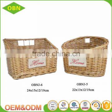 Wholesale graceful hand weaved flat washable poly rattan bread willow wicker basket
