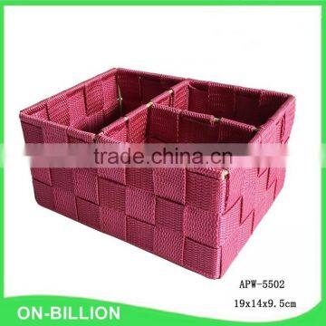 Cheap colored handicraft pp strap small pen container box