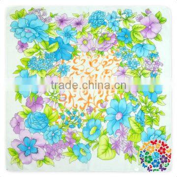 Children Girls Fashion Short Tulle Scarf Tulle Flower Print Hemming Scarf photo-4