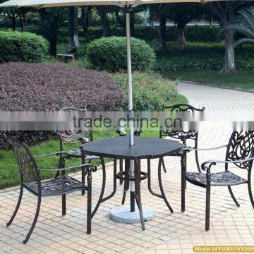 cast aluminum dining table and chair in bronze antique color IVY1083 & 2055