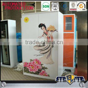 Spraying Decoration 3 Door Metal Wardrobe Godrej Almirah Designs With Price photo-5