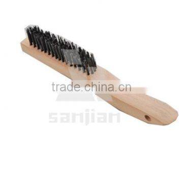 2014 the newest US style circular wire brush with scraper wooden handle SJIE3030