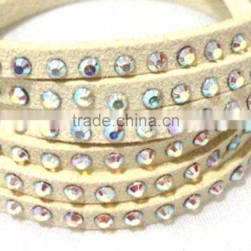High Quality Bracelet, PU Leather Bracelet With Crystal Gem Decoration photo-3