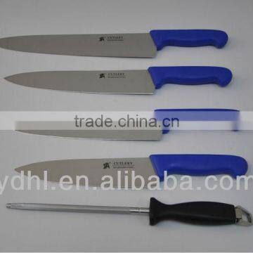 Stainless steel butcher knife and sharpener