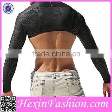 Black Long Sleeve Men Leather Club Wear NO MOQ photo-4