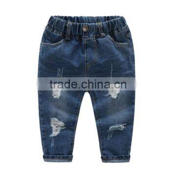 2017 new design wash hole korean kids jeans pants denim