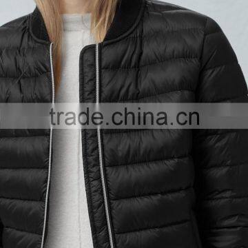Outdoor Keep Warm Women Black Quited Feather Down Winter Coat photo-4