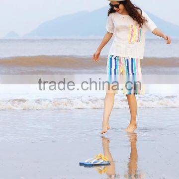 OEM Service Outdoor Fashion Colorful Stripe Beach Girl Short Pants photo-4