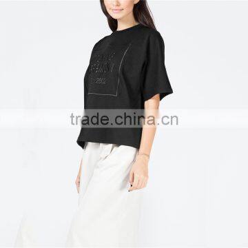 Black Logo Pique Boxy T-shirt Made in Peru t Shirts photo-4