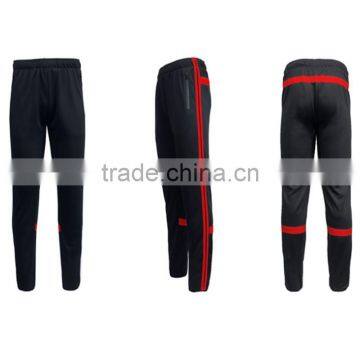 2017 Fashion Custom Mens Sports Stylish Red Nylon Track Pants With Stripe Men Wholesale China photo-2