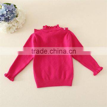 Hot New Products Sweaters High Quality Glassic Rose Red Children Sweater Appliqued Girls Sweaters photo-2