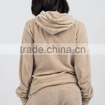 Custom Women Tracksuit Hoodies and Pants High Quality Velvet Tracksuit photo-3