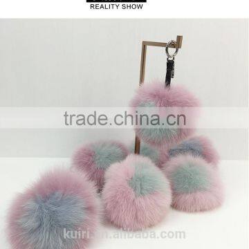 Love Heart letter real natural fox fur keyrings bag charm bag handbag