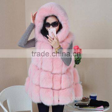Super Quality 2016 New Design Woman Real Fox Whole Skin Fur Vest photo-2