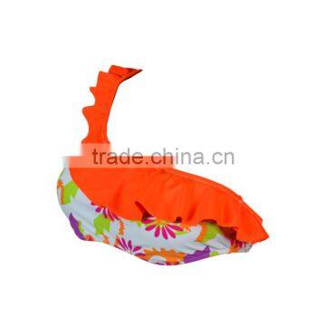 One Shoulder Ladies Bra Set Flowers Pattern Plastisol Printing Mature Women Bikini Beach Suit photo-4