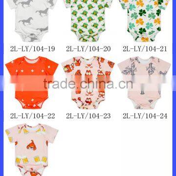 Summer Kids Modeling Clothes Short Sleeve Orange Elastic Cotton Spandex Bodysuit Romper Jumpsuit photo-6