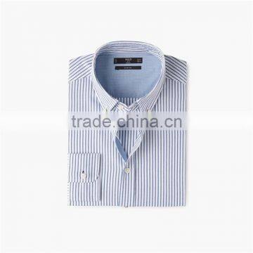 2017 OEM Men Buttoned Collar Button Closure Slim-fit Bengal Stripe Shirt photo-3