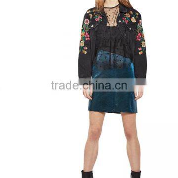 2017 OEM Spring Elegant High Waisted Velvet Wrap Around Skirt photo-6
