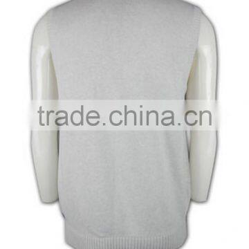 ISO9001/BSCI Manufature High Quality Light Grey Stylish Striped Knitted Vest