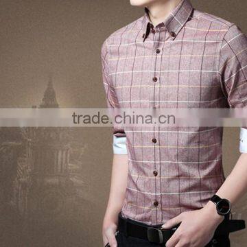 Han Edition Cultivate One's Morality Pure Color Cotton Long Sleeve Shirt in the Summer Youth Men's Plaid Shirt Business and Leis photo-3