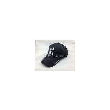 Black Polyester Embroidered Baseball Cap Sport Racing Hat Custom