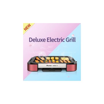 Electric Grill Pan with Non-stick Surface BBQ Griddle Indoor and Outdoor with Top Quality