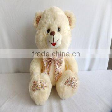 EN71 Standard high quality good plush teddy bear with printing bow