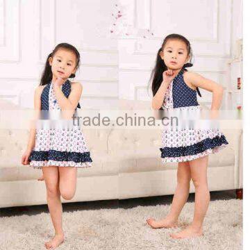 kids clothing wholesale 2015 summer cotton outfit July 4th Patriotic Girls Dress