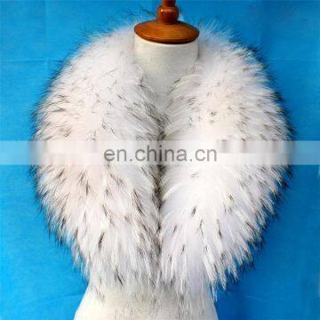 Factory price real raccoon fur shawl collar for down jackets custom