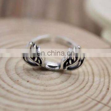 Latest design Open Dainty antler Ring in silver Christmas gift