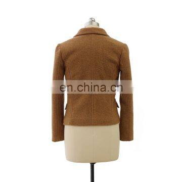 Women Soft High Quality Winter Double Breasted Wool Jacket photo-3