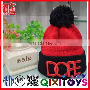 2016 New designed Fashion sublimation Knitted winter hats with pompom