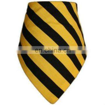 2012 hot seller Yellow Black Stripe Printing Cotton Pet Bandana For Dog