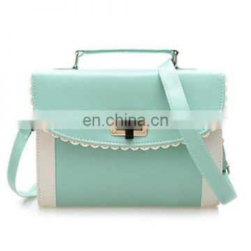 Sweet Color Block and Engraving Design Women's Crossbody Bag