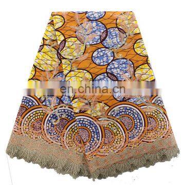 2016 Latest Wax Lace Fabrics African Wedding Wax Lace With Guipure for Fashion Party Dress