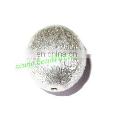 Silver Plated Brushed Beads, size: 18x15x14mm, weight: 3.74 grams. BMSPBR062