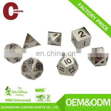 Wholesale custom polyhedral set RPG black finish metal custom dice