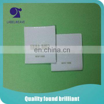 bright brand reverse satin cloting/garment label with selvage