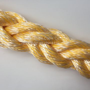 8 Strand Polypropylene Polyester Mixed Mooring Rope