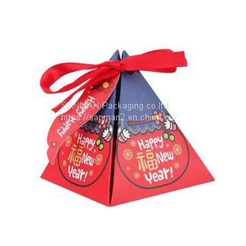 Triangle shape candy food paper packaging box for wedding