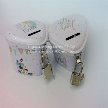 With Lock Cartoon Piggy Bank Round Shape Coke Can Piggy Bank