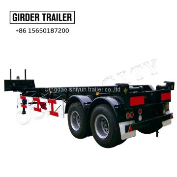 Heavy duty 2 axles container skeleton tipper truck semi trailer