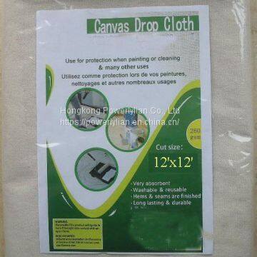 9 x 12ft Canvas Drop Cloth China Supplier Cotton Drop Sheet photo-2