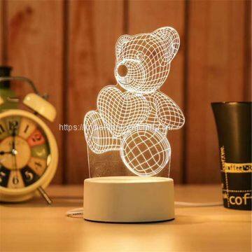 New 7colors 3D illusion LED Night Lights for Kids Bedroom Table Desk Lamp ?Ready to Ship