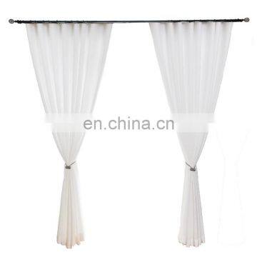 Ready Made European Simple Style White Color Soft Feeling Voile Sheer Curtain For The Living Room photo-3