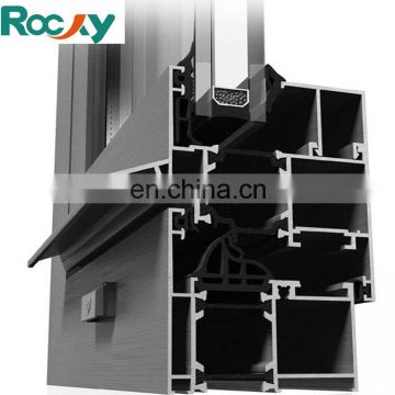 Window powder coated anodized black aluminium profile for double glass