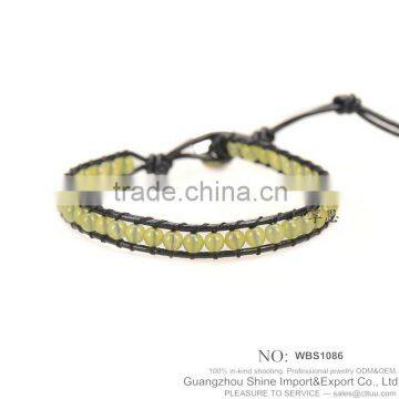 Many Design Agate Survival Boho Bracelet Leather Beads XE09-0109 photo-4