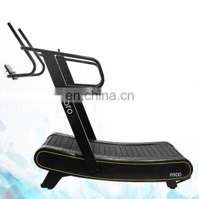 commercial new design curved exercise gym treadmill self-powered running machine fitness equipment