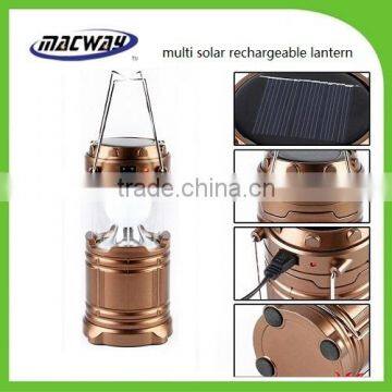 High capacity handheld solar rechargeable lantern