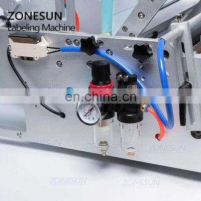 ZONESUN TB-190 Wine Double Side Sticker Round Water Semi Automatic Digital Bottle Labeling Machine For Plastic Bottle photo-3